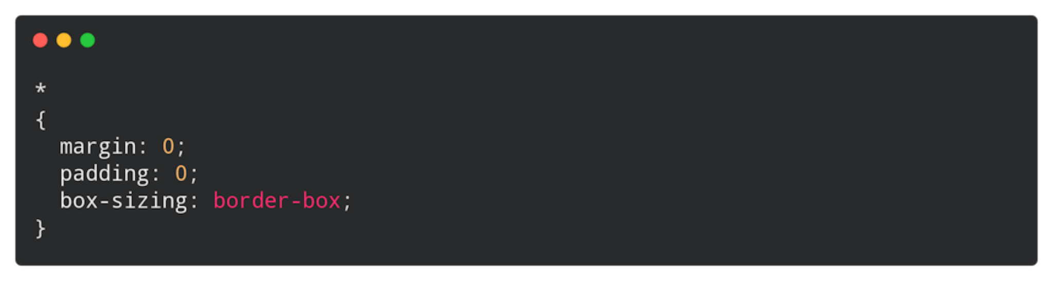 default CSS code