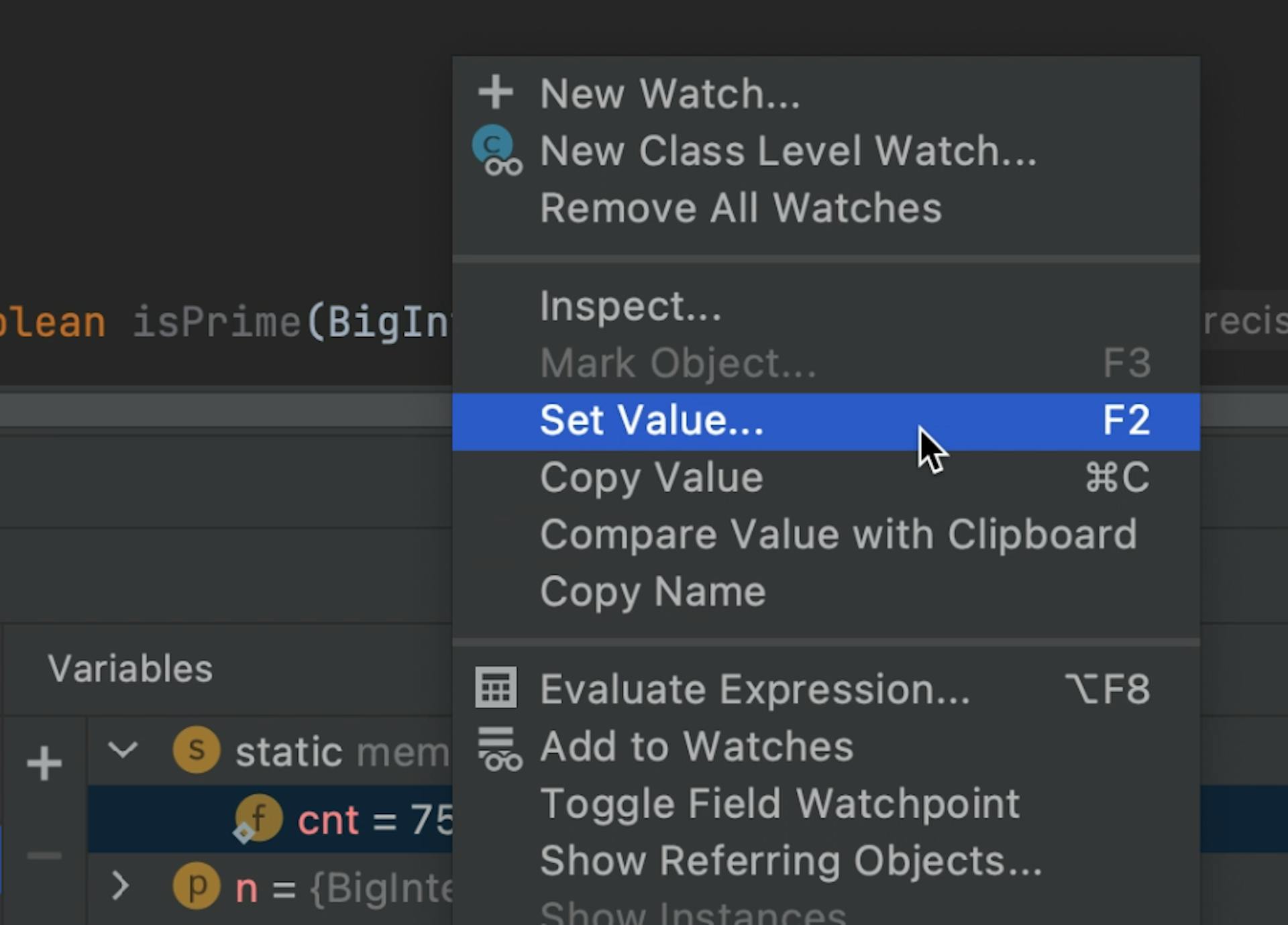 Setting Value in JetBrains