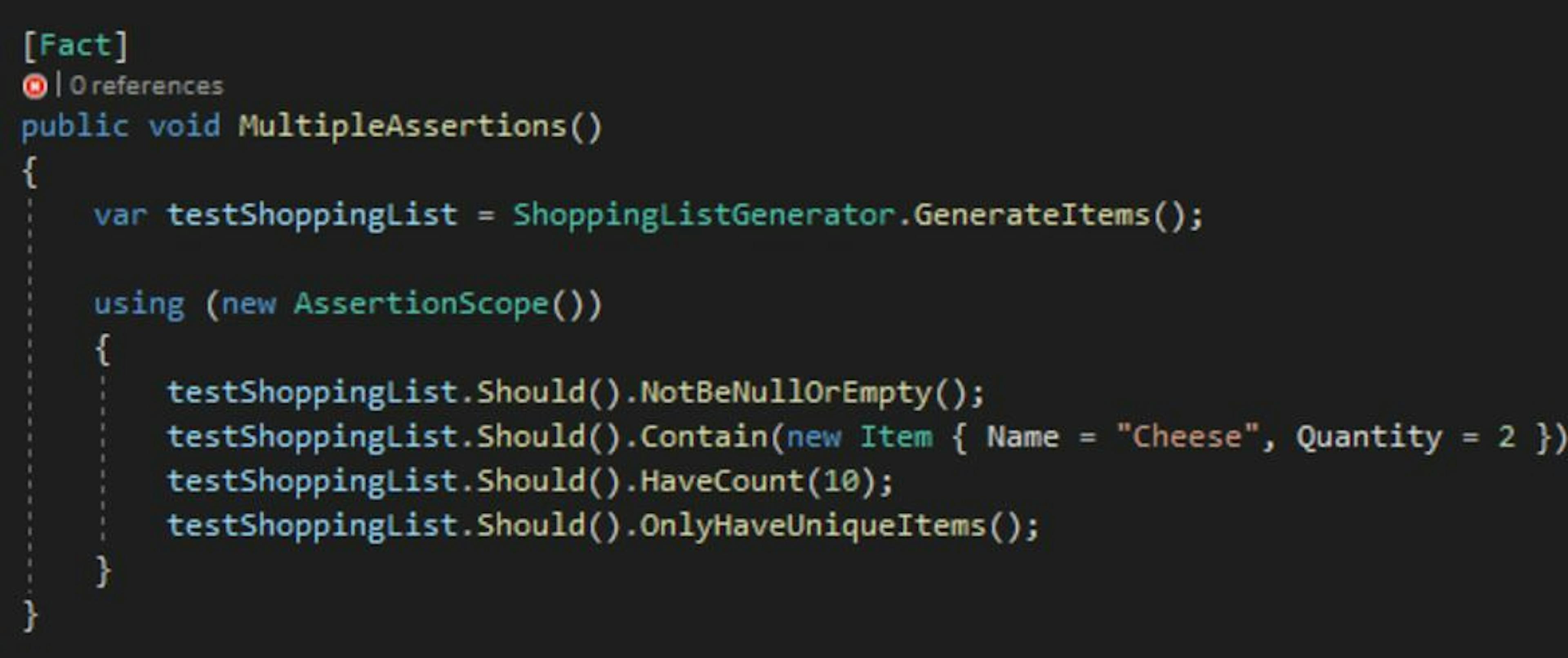 How to Use Assertion Scopes to Execute Multiple Assertions in C#